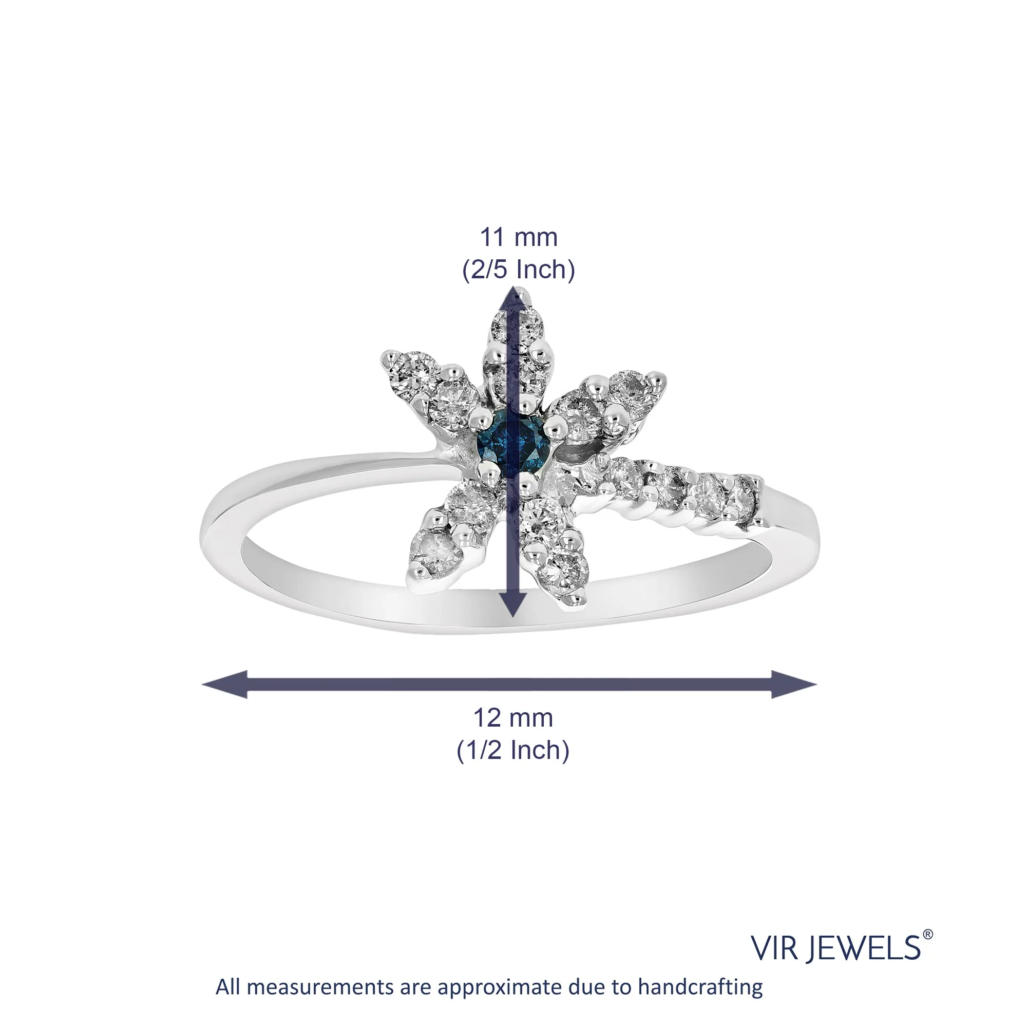 0.35 cttw Flower Diamond Statement Ring in 10K White Gold