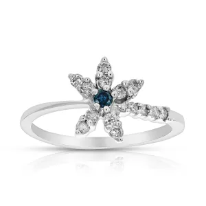 0.35 cttw Flower Diamond Statement Ring in 10K White Gold