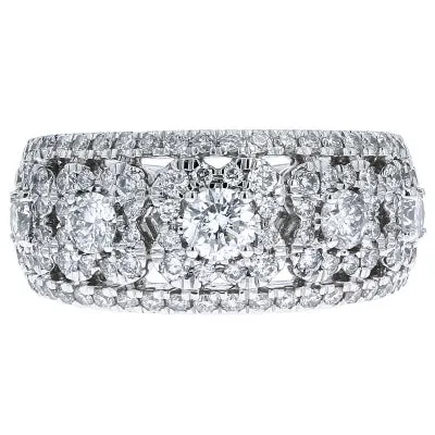 14K WG Floral Diamond Cocktail Ring
