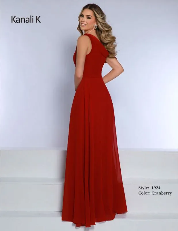 1924 Size 12 Kanali K Cranberry Bridesmaid Dress