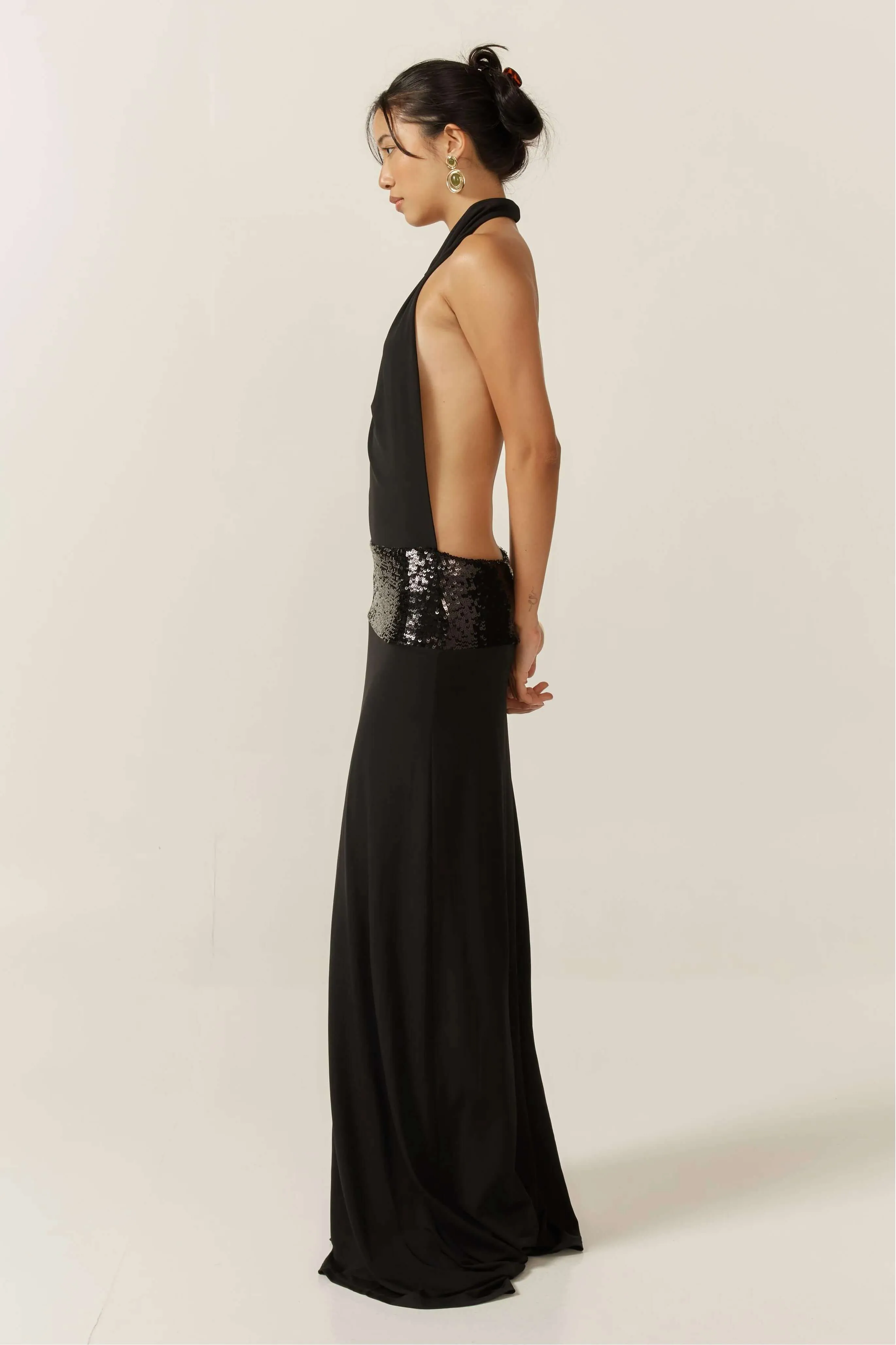 Adele | Halter Black Gown
