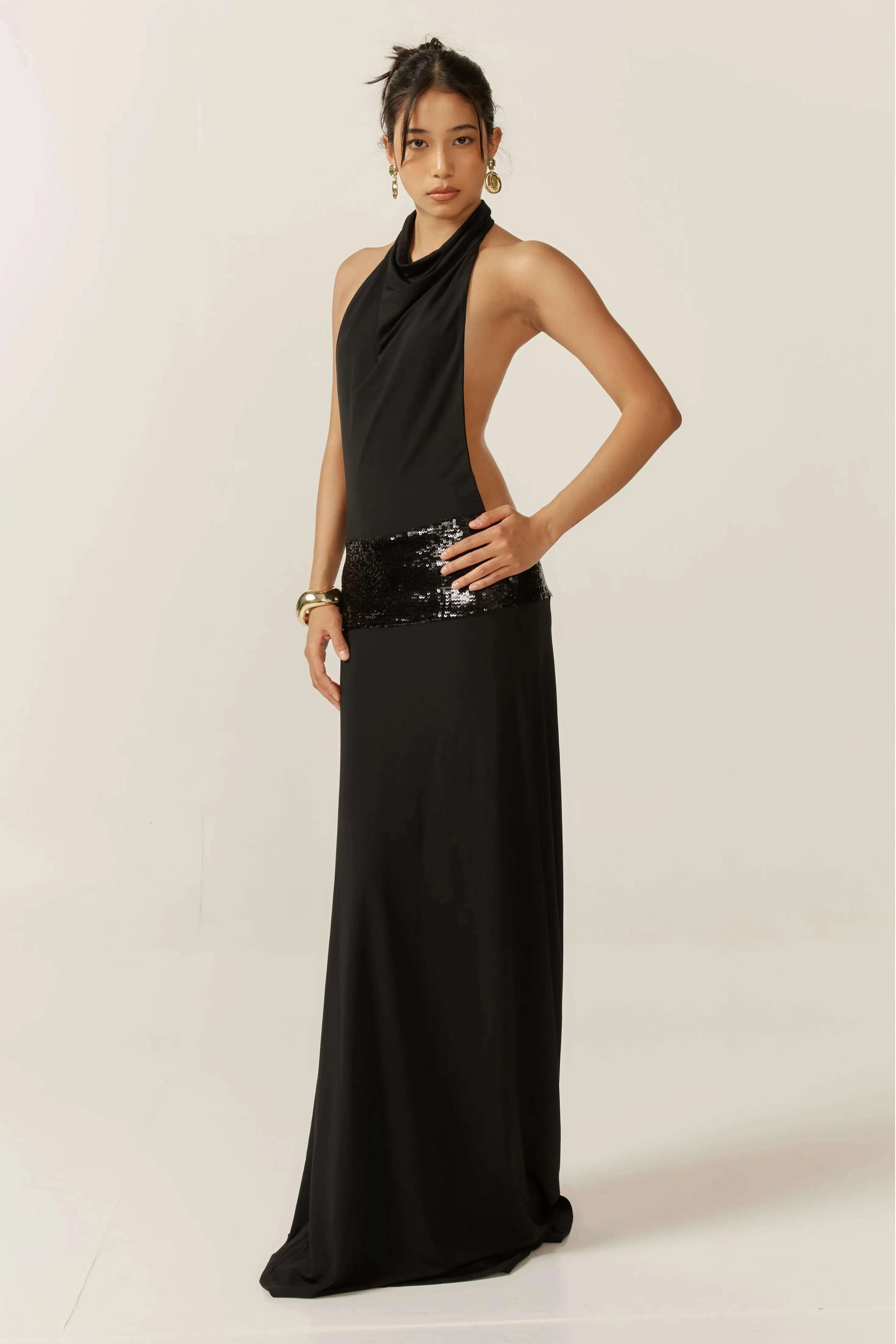 Adele | Halter Black Gown
