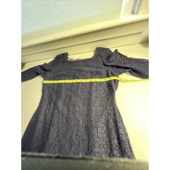 ADRIANNA PAPELL E Live From the Red Carpet Womens Sz 44 Navy Lace Dress