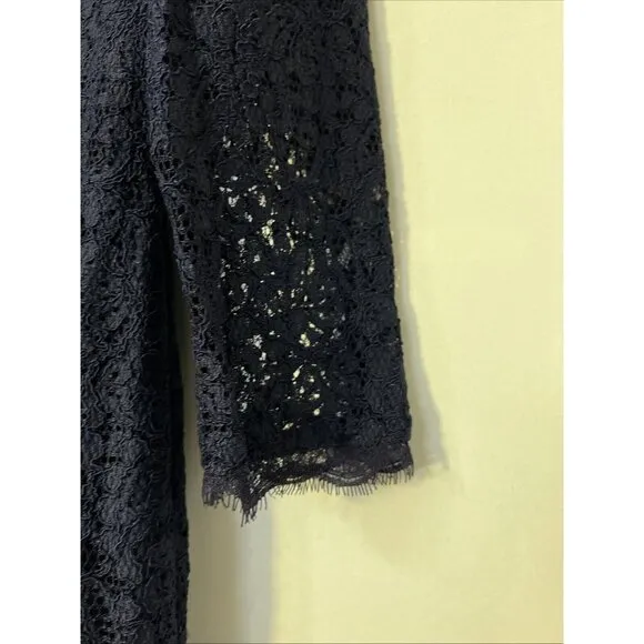 ADRIANNA PAPELL E Live From the Red Carpet Womens Sz 44 Navy Lace Dress