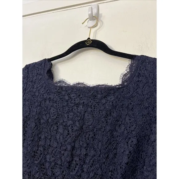 ADRIANNA PAPELL E Live From the Red Carpet Womens Sz 44 Navy Lace Dress