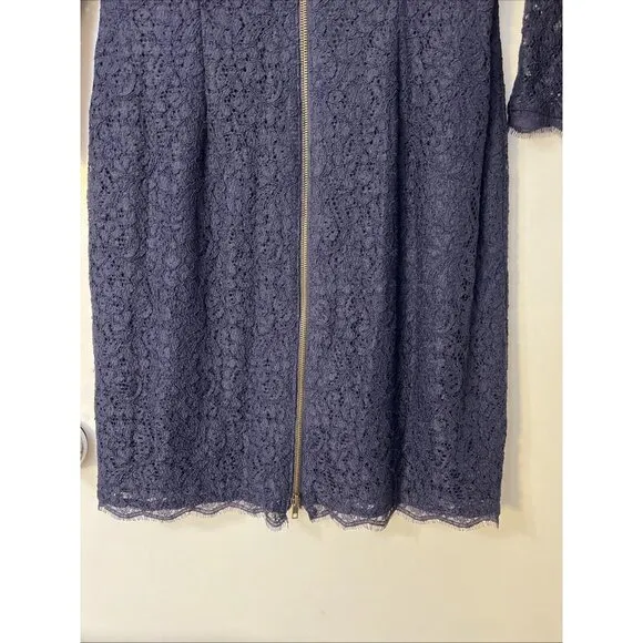 ADRIANNA PAPELL E Live From the Red Carpet Womens Sz 44 Navy Lace Dress