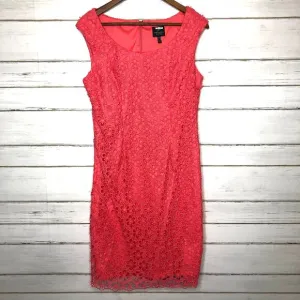 Adrianna Papell Pink Floral Lace Sheath Dress Size 12