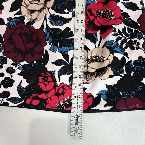 Adrianna Papell Womens Dress 4 Petite Black Floral Sheath Cocktail Office Work