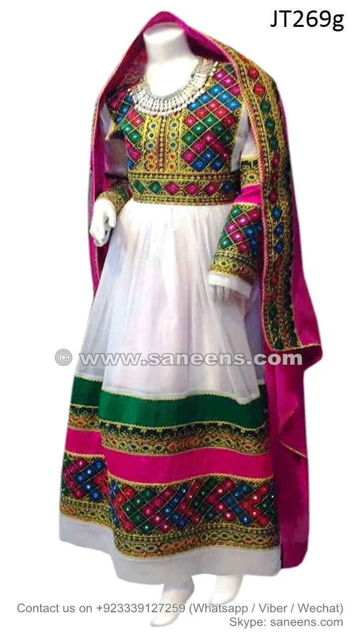Afghan Clothes In White Color Asian Wedding Dresses