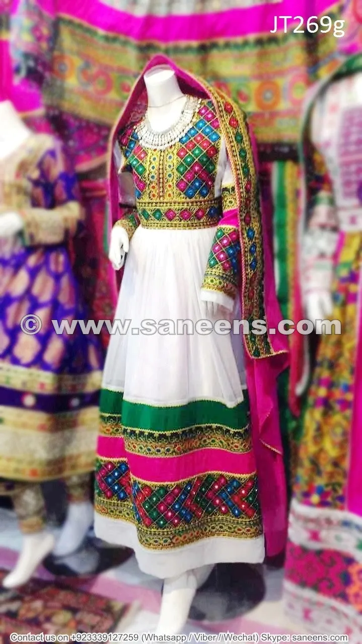 Afghan Clothes In White Color Asian Wedding Dresses