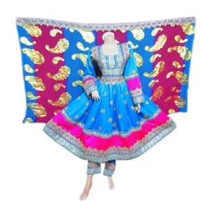 Afghan Dress In Blue Color