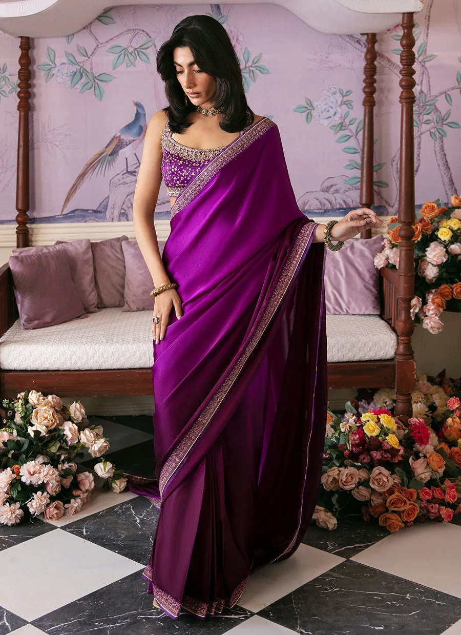 AIGUL AUBERGINE SAREE