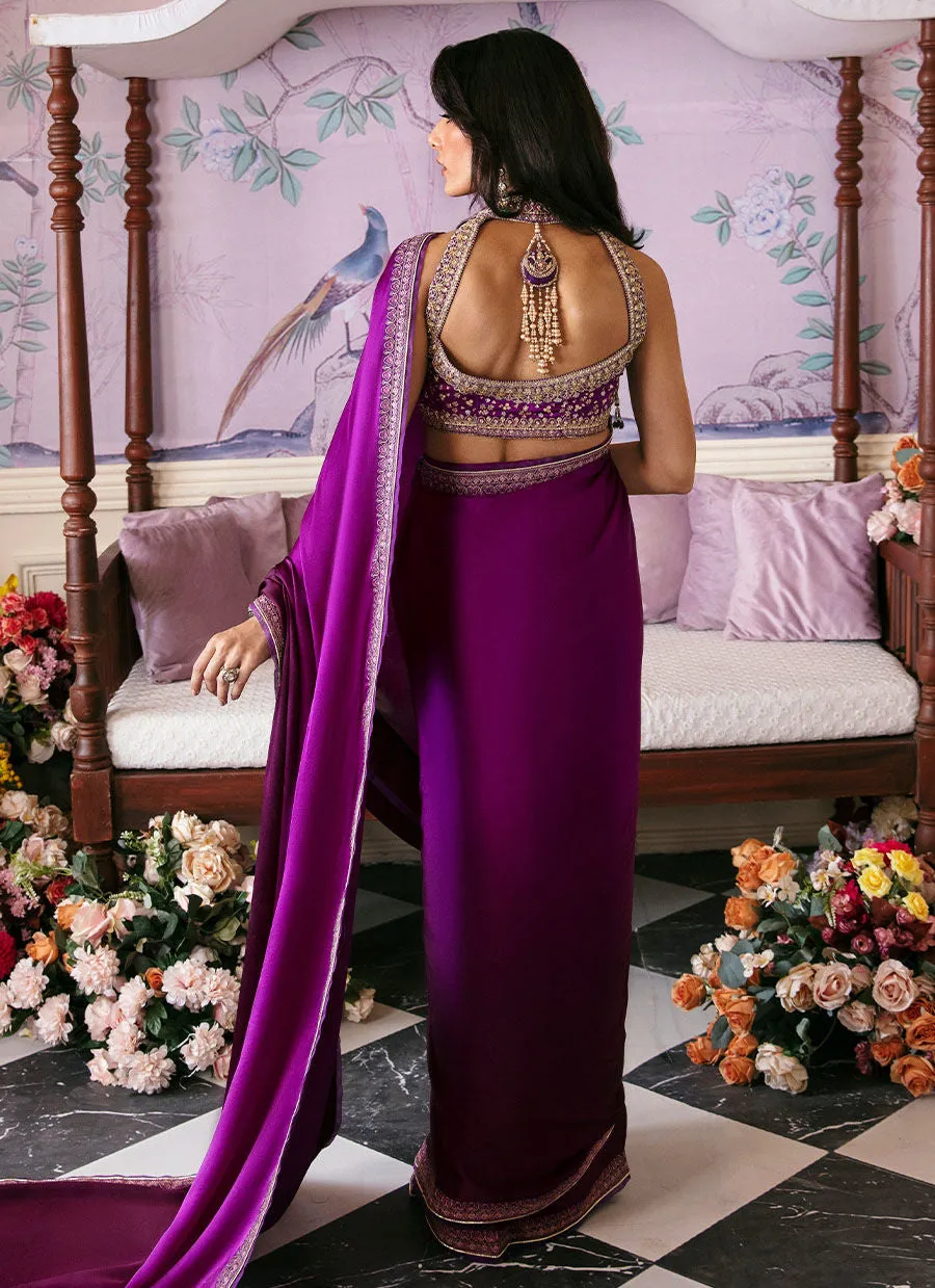 AIGUL AUBERGINE SAREE