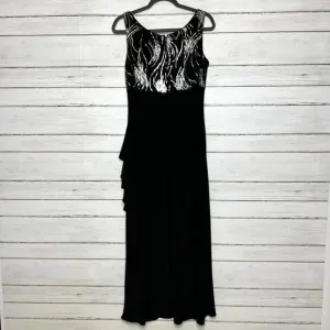 Alex Evening Black Silver Sequin Maxi Dress Size 14