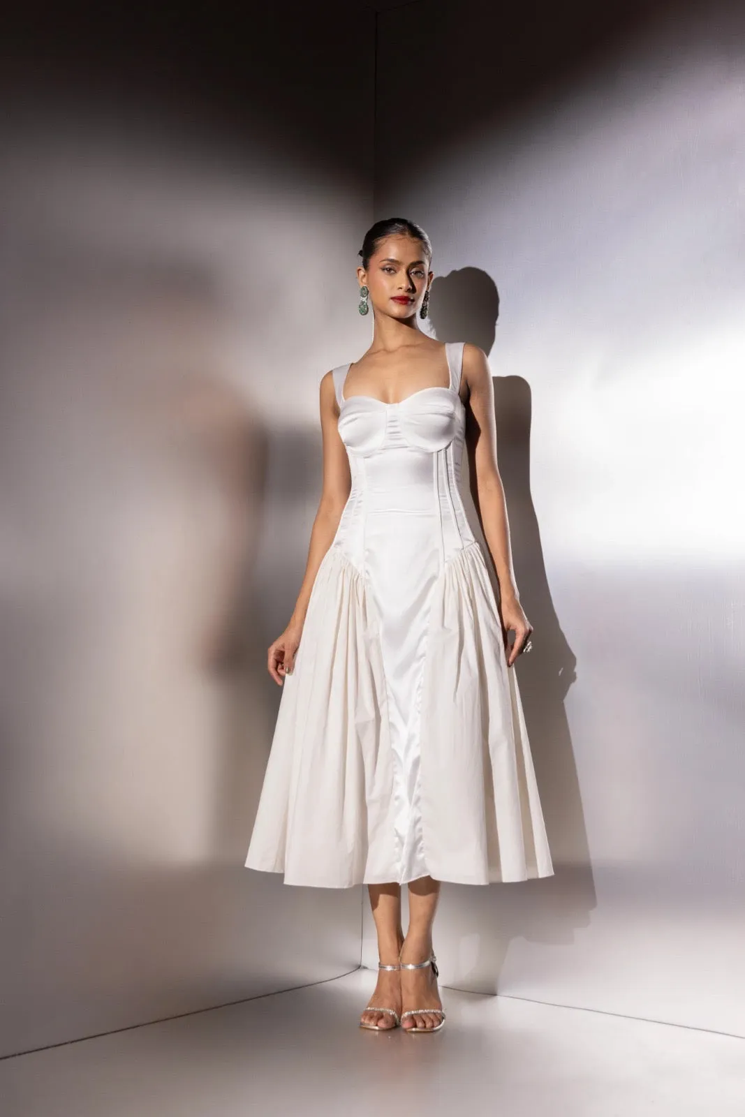 Alter notice - white satin corset dress