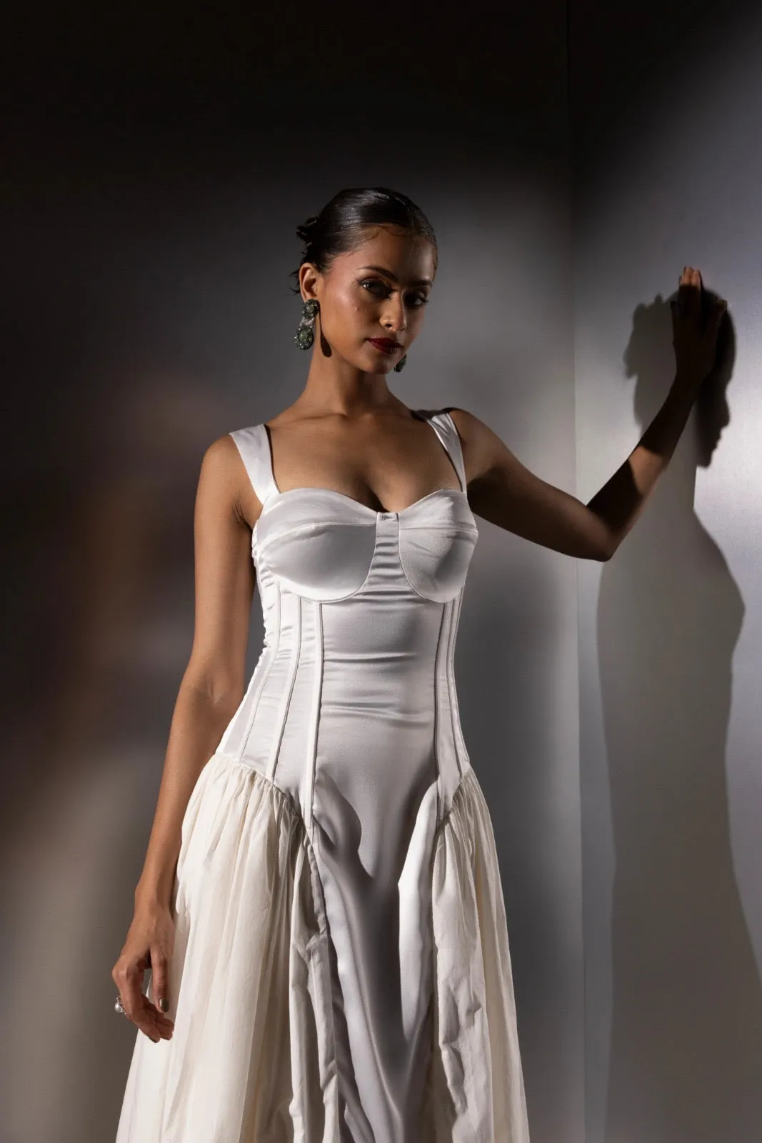 Alter notice - white satin corset dress