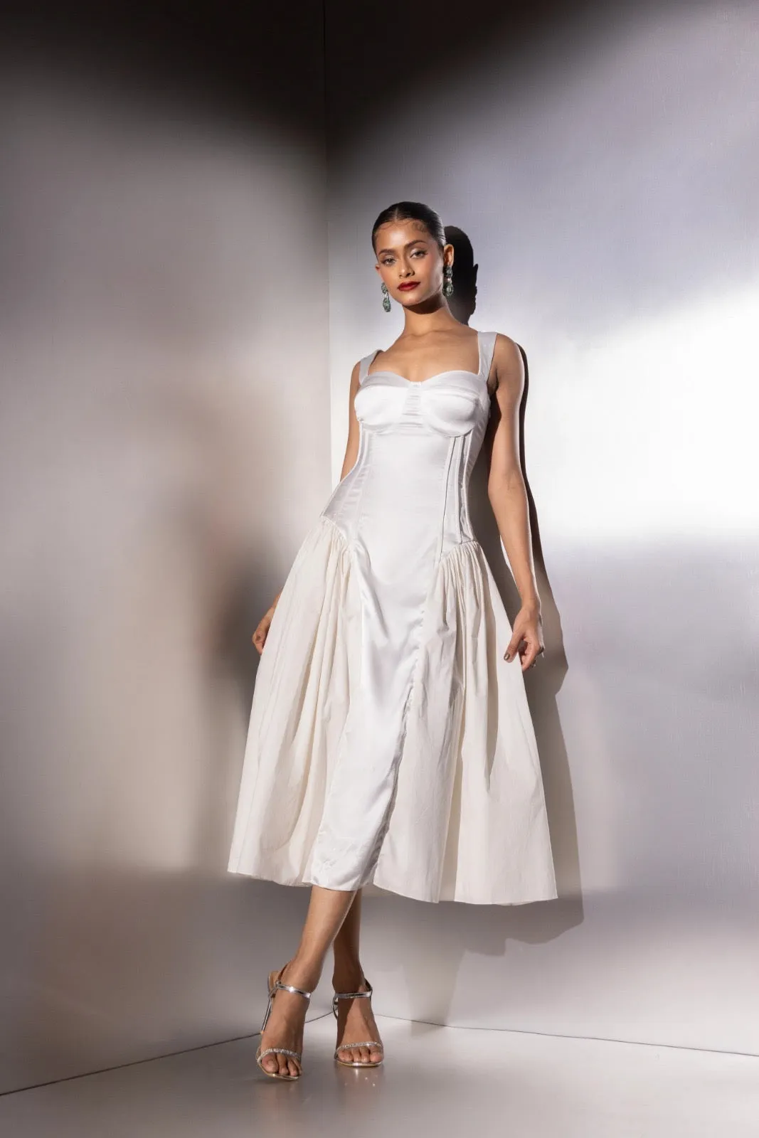 Alter notice - white satin corset dress
