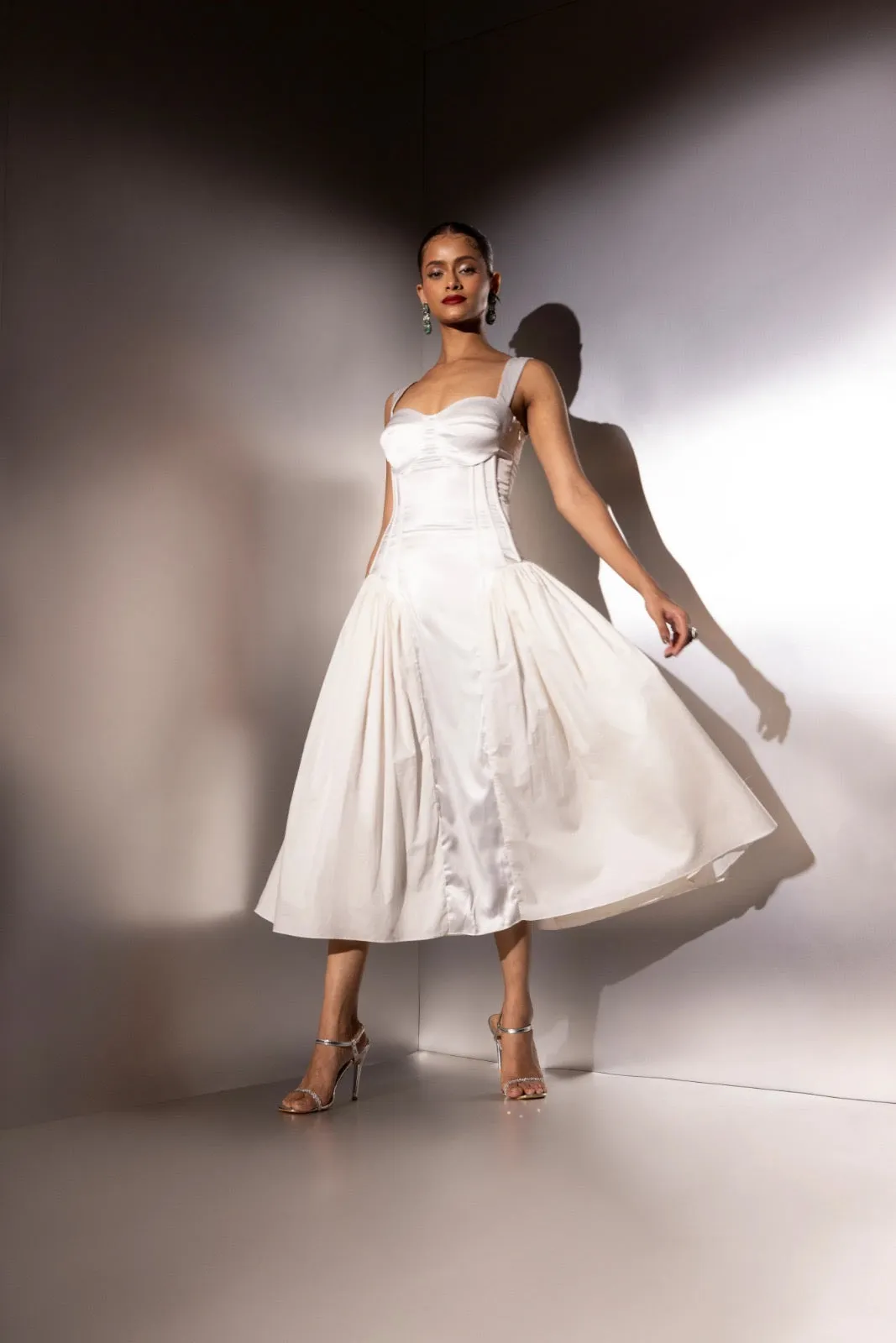 Alter notice - white satin corset dress