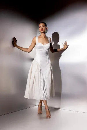 Alter notice - white satin corset dress