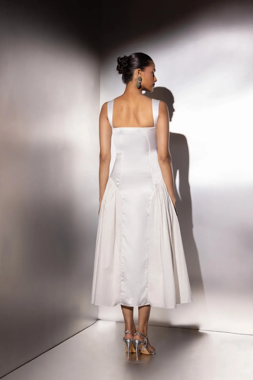 Alter notice - white satin corset dress