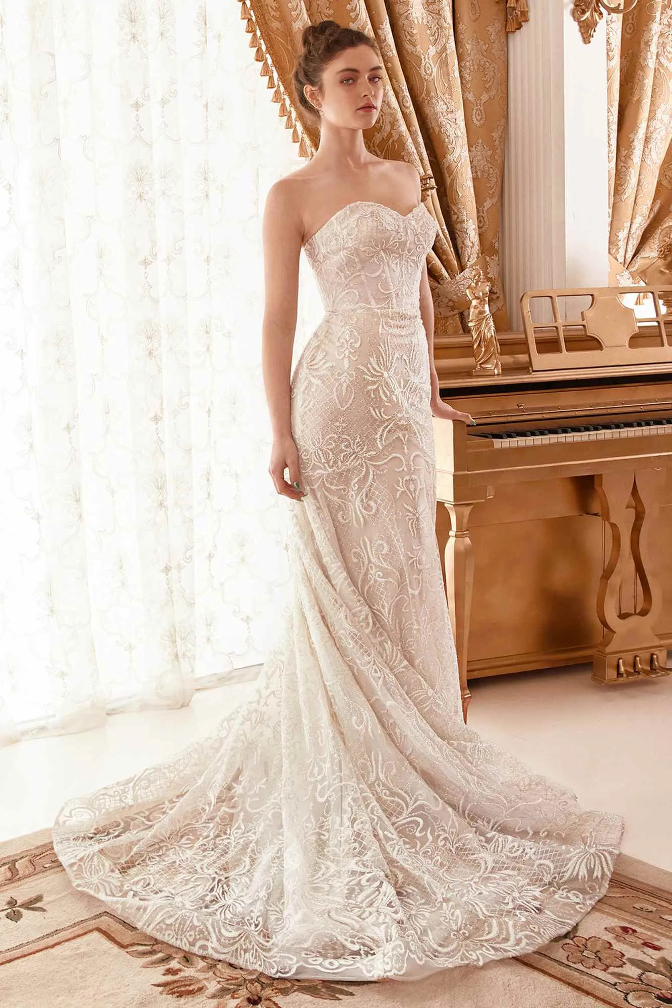 Andrea & Leo A1104 Long Lace Off The Shoulder Mermaid Bridal Gown