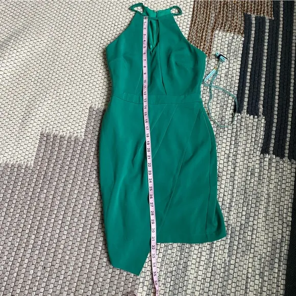 Anthropologie Adelyn Rae Green Dress Halter Neck Size XS