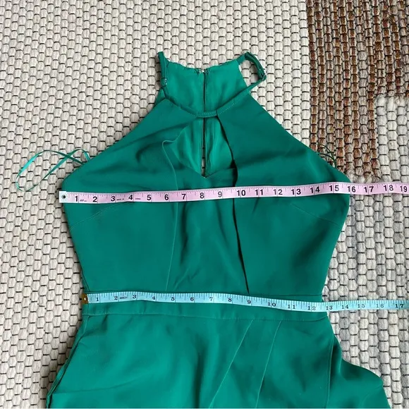 Anthropologie Adelyn Rae Green Dress Halter Neck Size XS