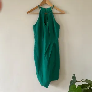 Anthropologie Adelyn Rae Green Dress Halter Neck Size XS