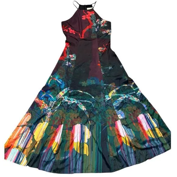 Anthropologie Moulinette Soeurs Cadence Halter Keyhole Multicolor Maxi Dress