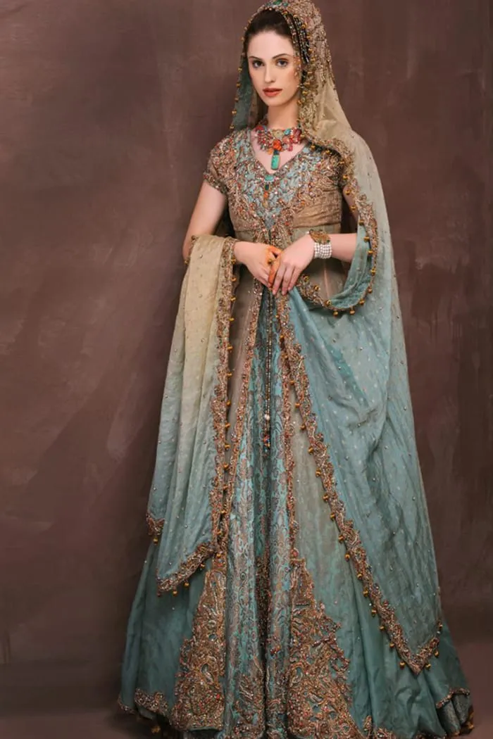 Asian Bridal Frock for Wedding with Embroidery #N7102