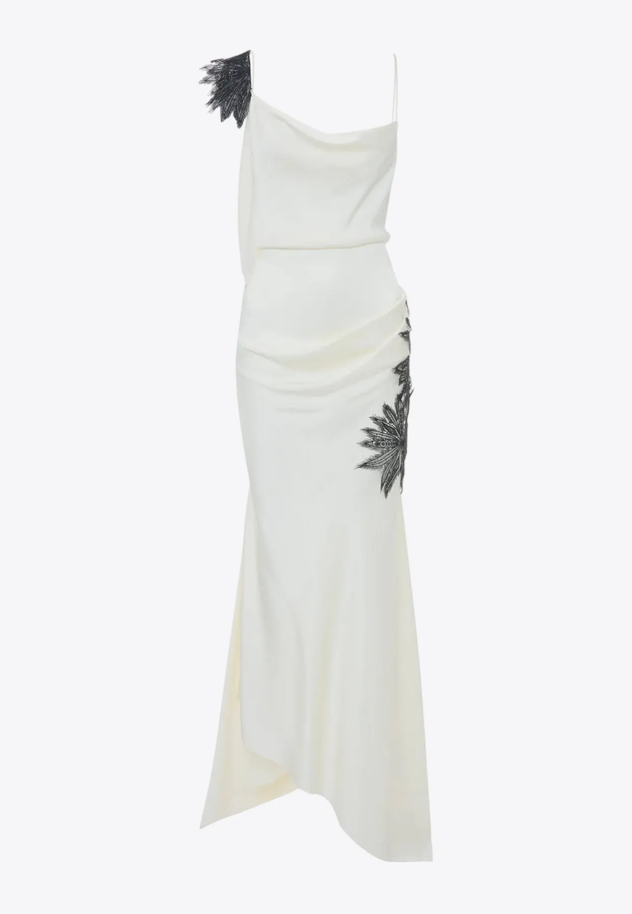 Asymmetric Draped Midi Dress
