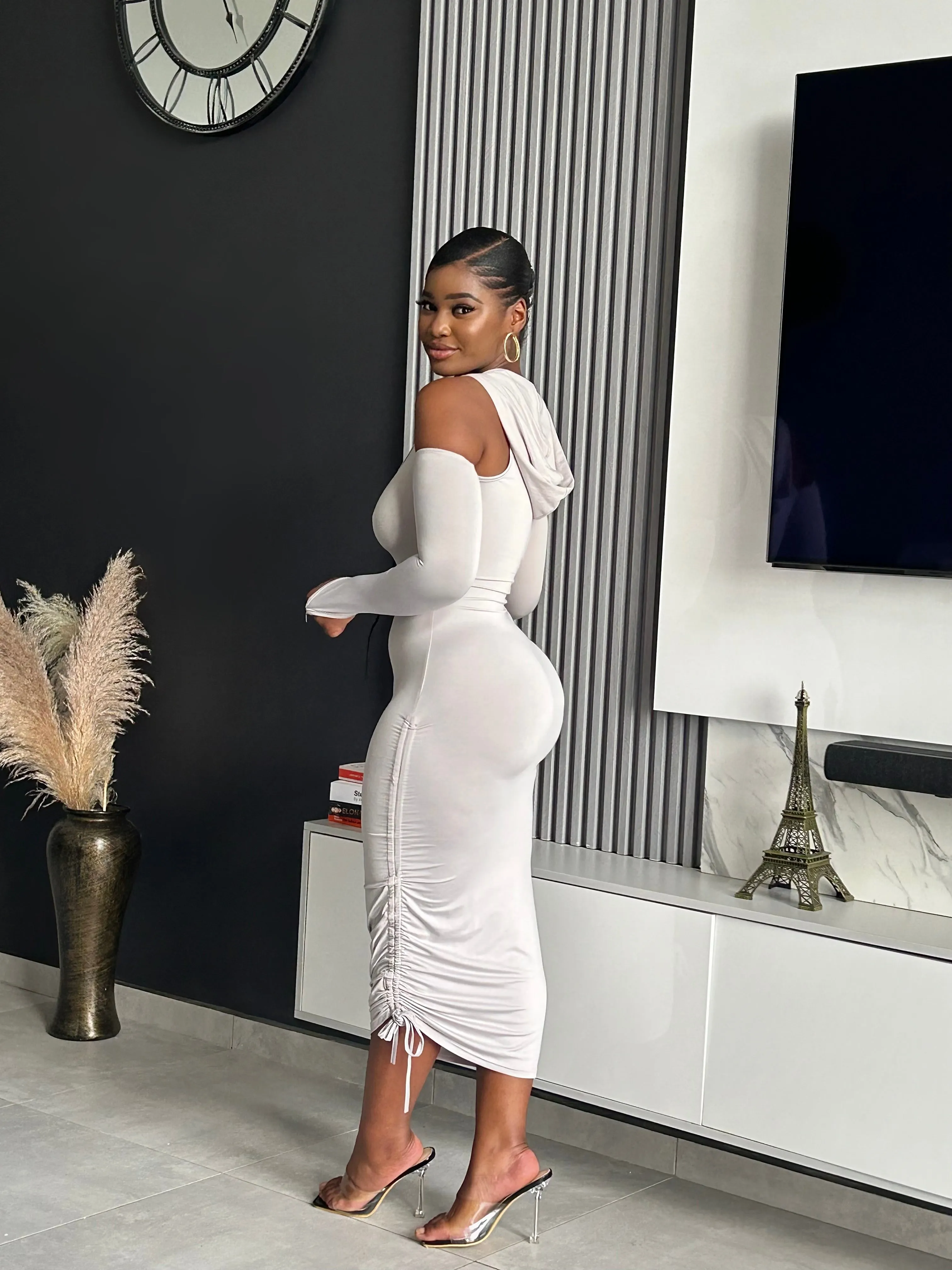 Aziza Ruched Midi Dress