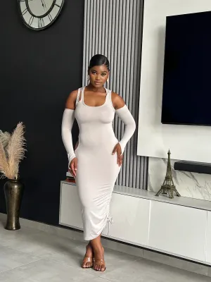 Aziza Ruched Midi Dress