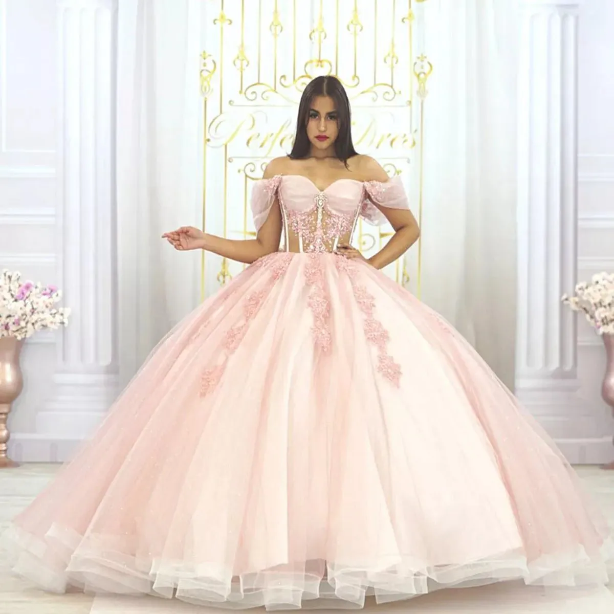 Ball-Gown Off-the-Shoulder Quinceanera Dresses