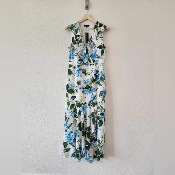 Banana Republic Floral Ruffle-Wrap Maxi Dress Size 10 new