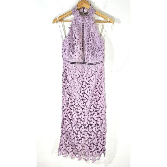 BARDOT Revolve Gemma Lavender Lace Sheath Dress Womans 6 Orchid Purple