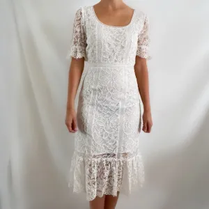 BB Dakota white lace midi dress new with tags size 2 bridal semiformal cottage