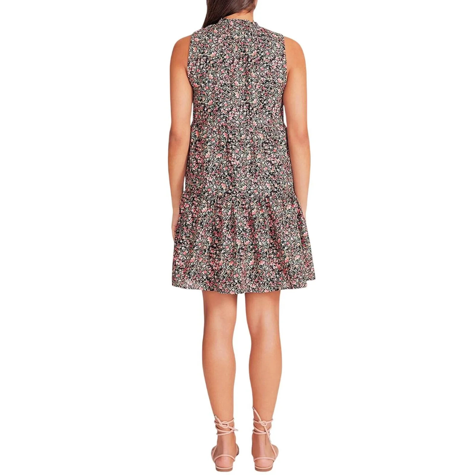 Bb Dakota Womens Sleeveless Tiered Floral Dress BL28140W Black Ditsy Floral S