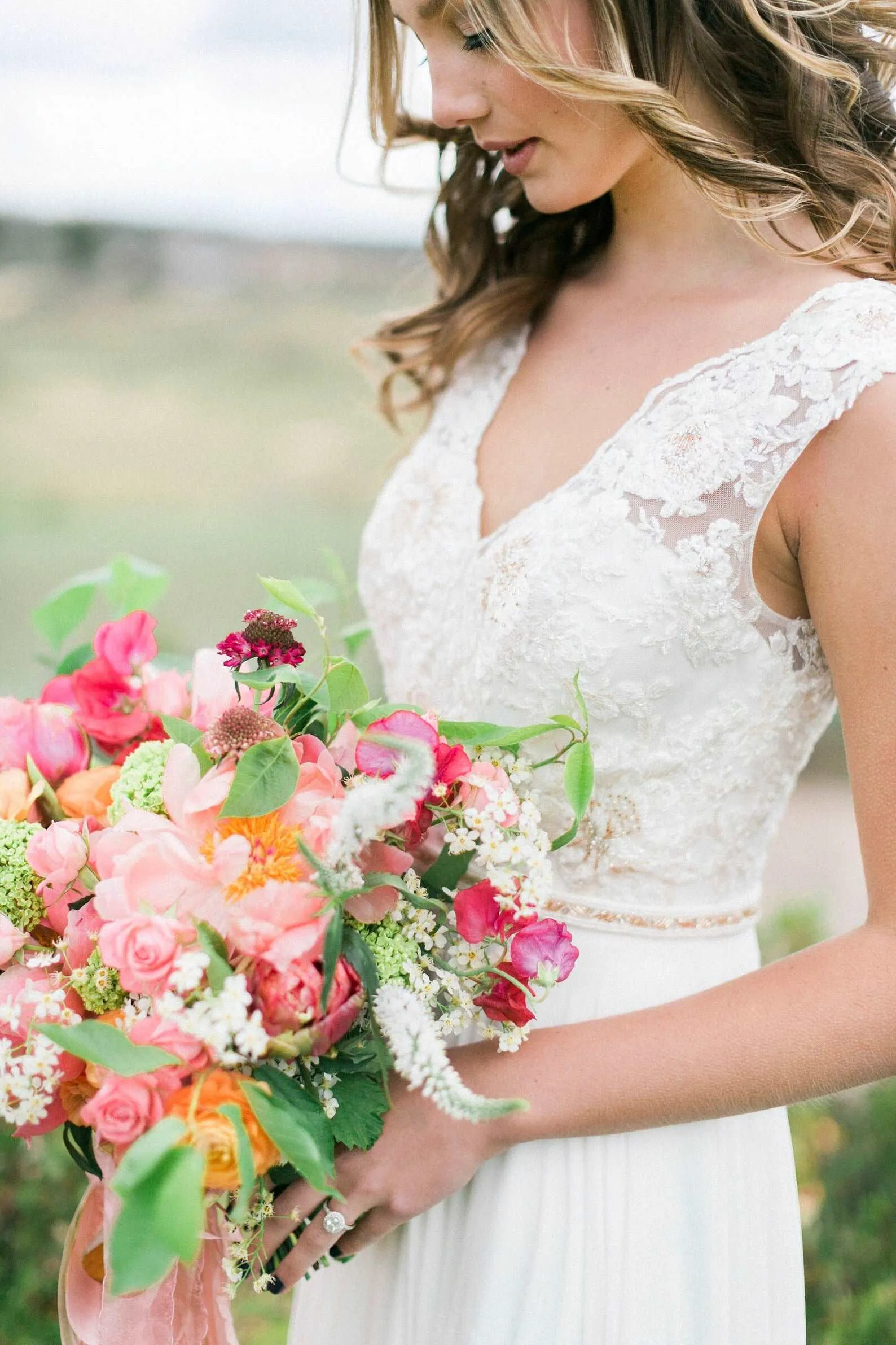 Beaded Rose Lace Sheath Wedding Dress Abby