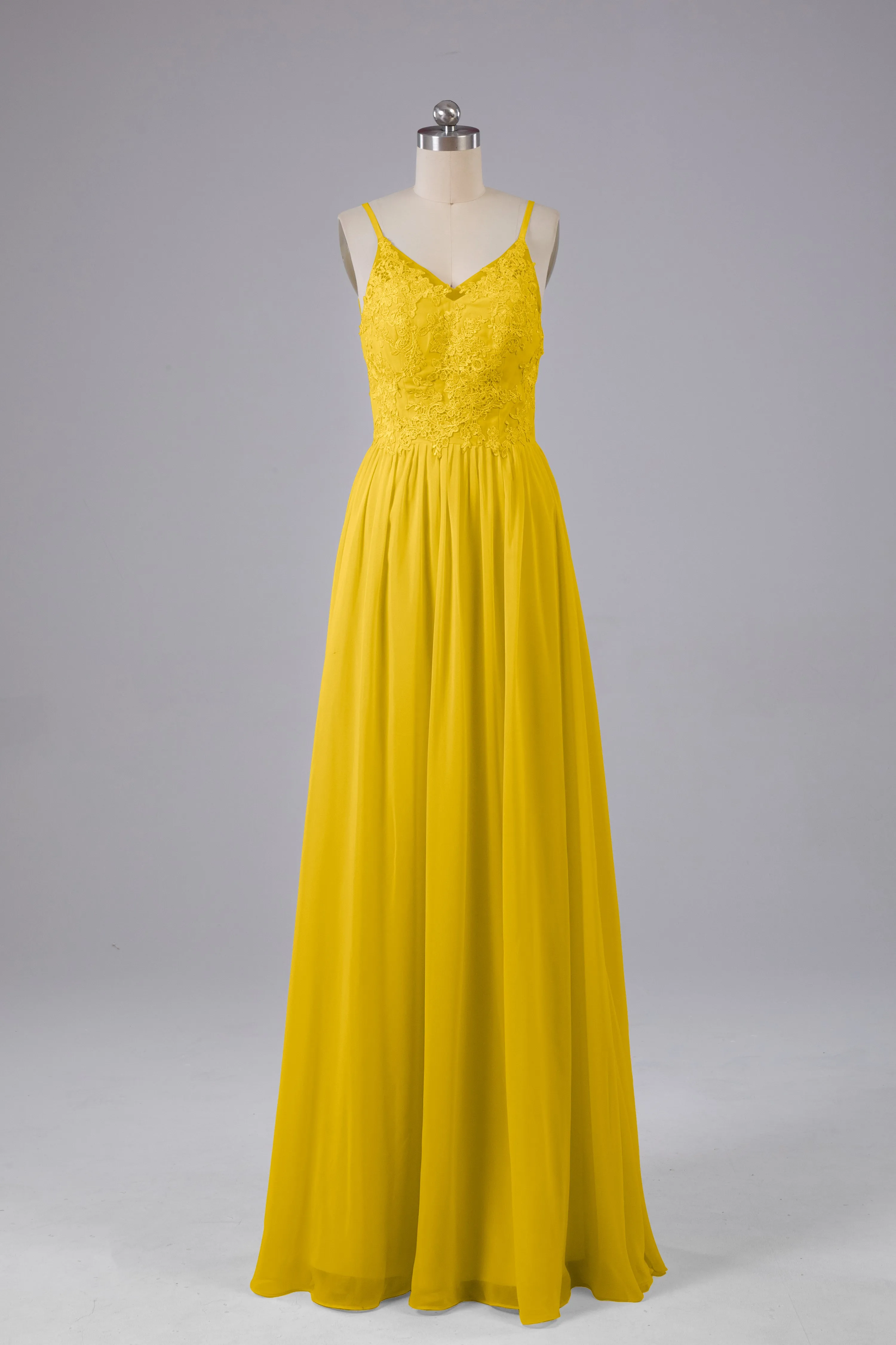 Beautiful Spaghetti Straps Backless Long Bridesmaid Dresses