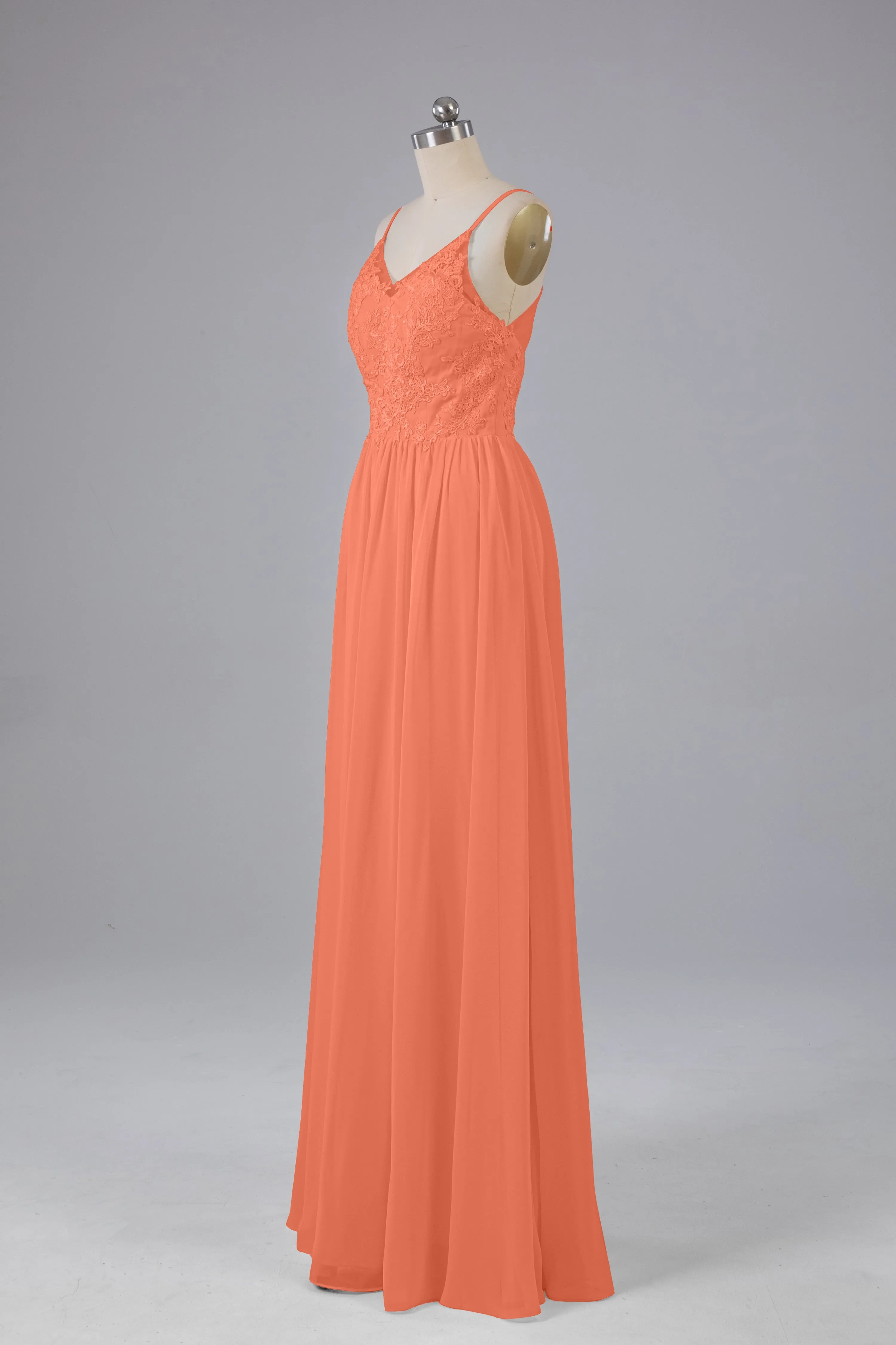 Beautiful Spaghetti Straps Backless Long Bridesmaid Dresses