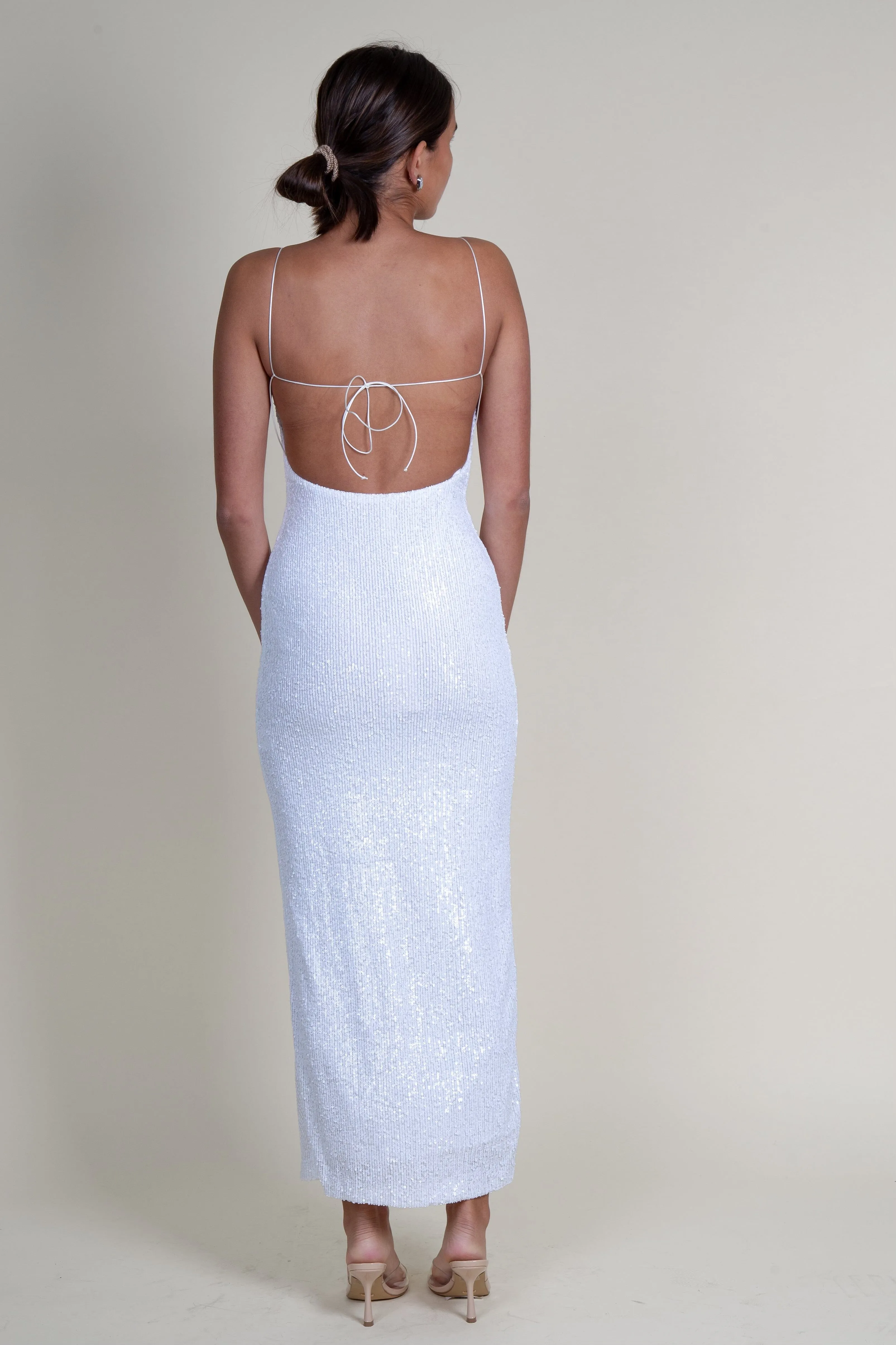 BEC   BRIDGE | Aaliyag Sequin Maxi Dress - White