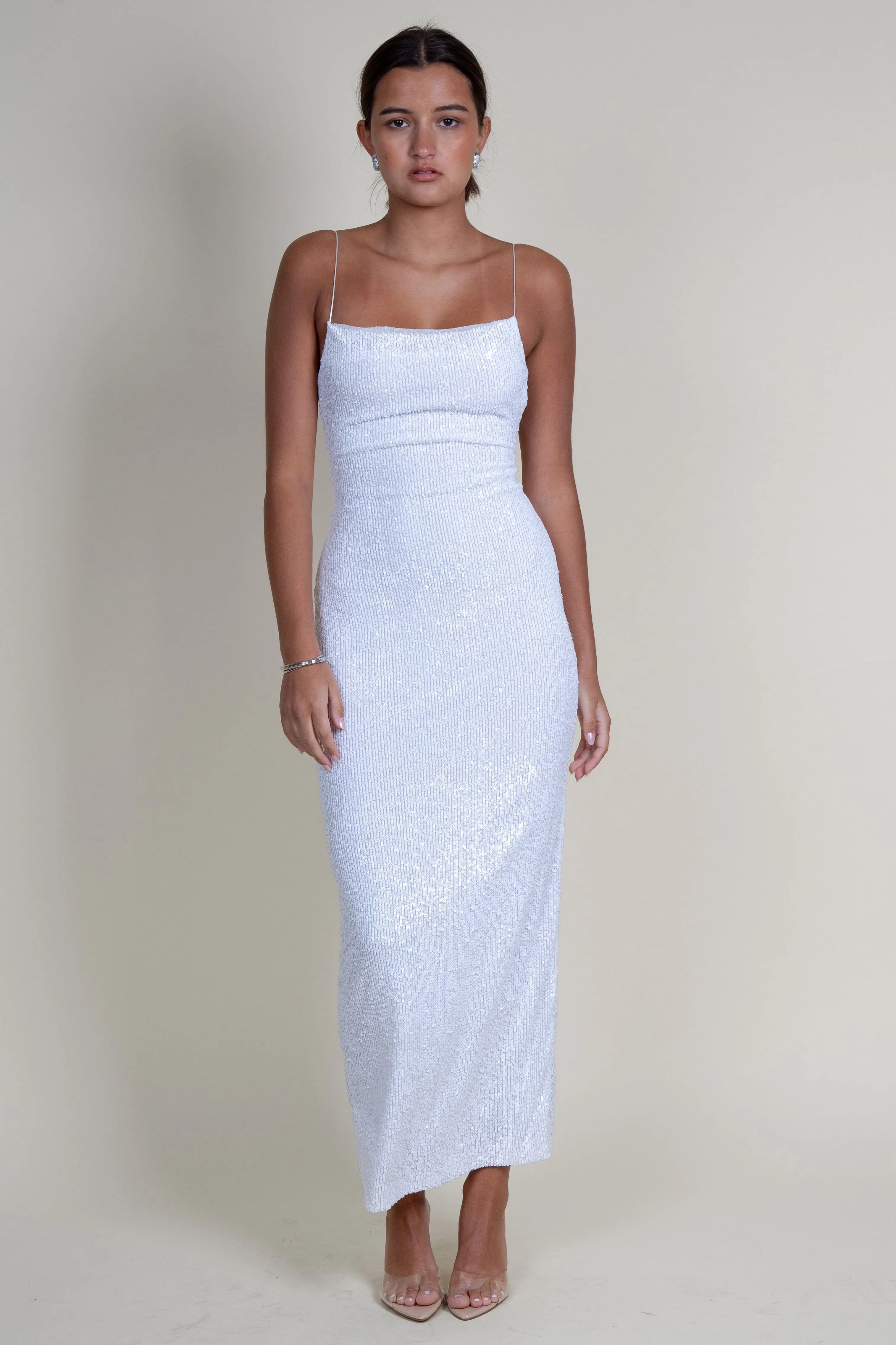 BEC   BRIDGE | Aaliyag Sequin Maxi Dress - White