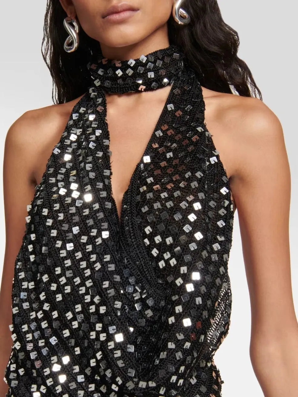 Bellico Sequined Halterneck Maxi Dress