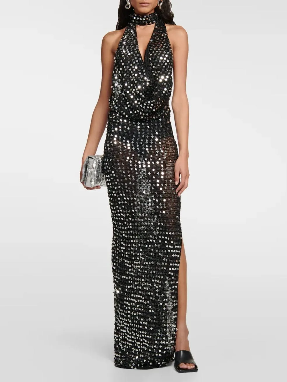 Bellico Sequined Halterneck Maxi Dress