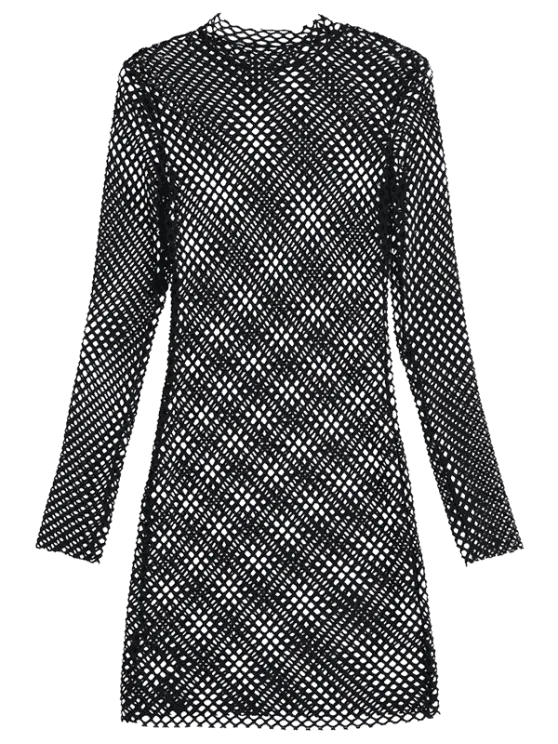 BerryBetty - Fun Long Sleeve Sheer Bodycon Dress