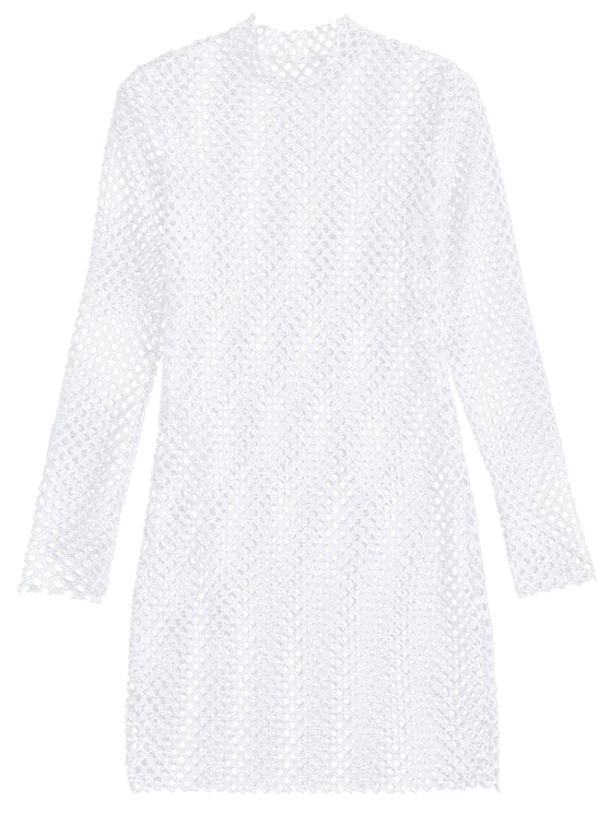 BerryBetty - Fun Long Sleeve Sheer Bodycon Dress