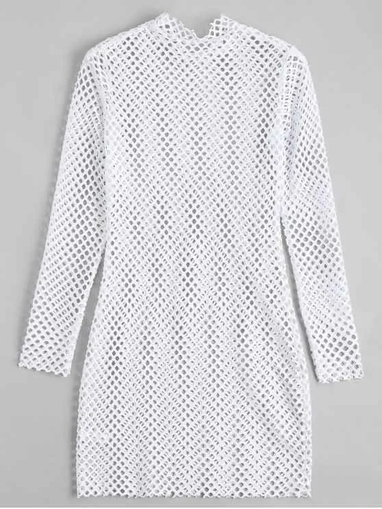 BerryBetty - Fun Long Sleeve Sheer Bodycon Dress
