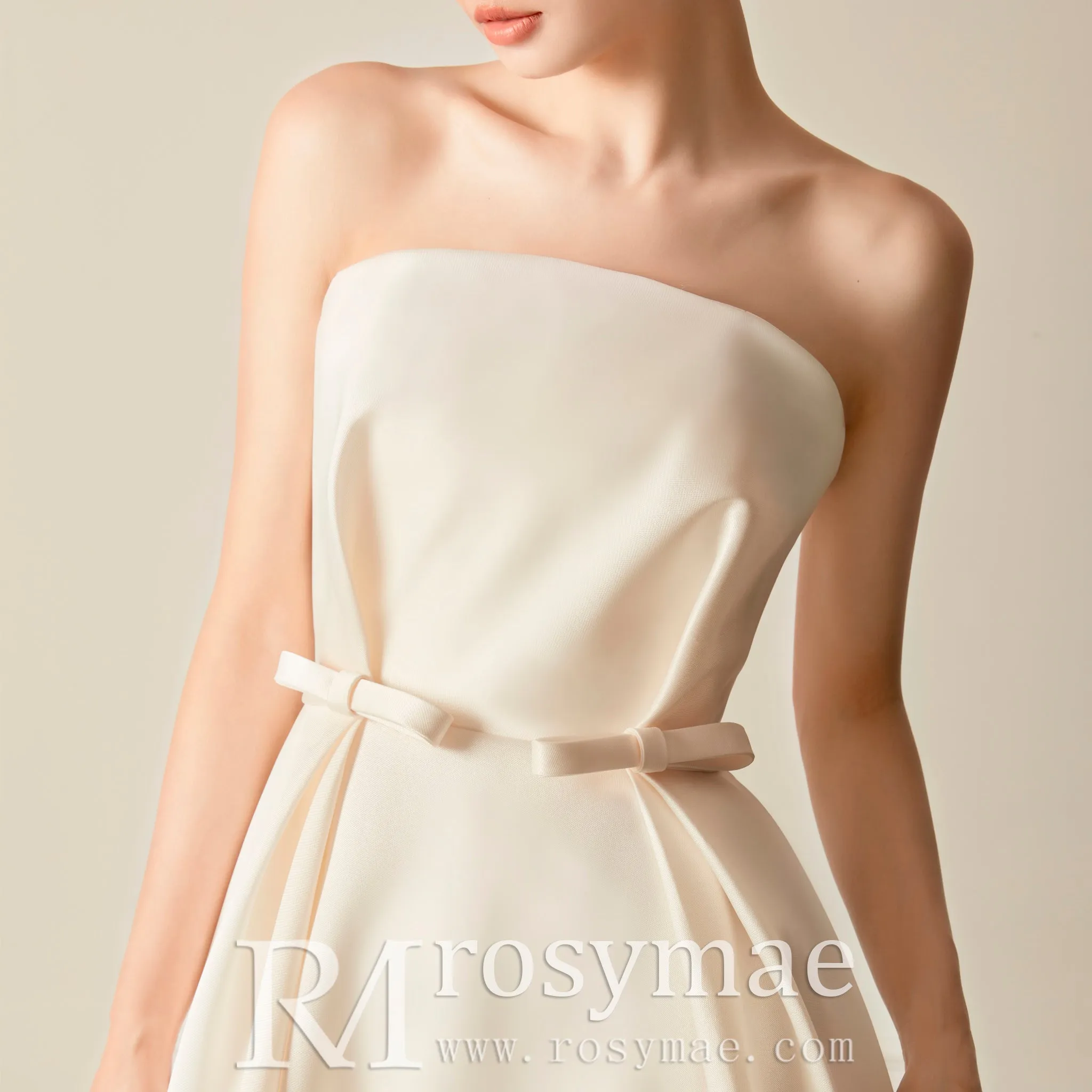Best Strapless Straight Neckline Wedding Dress with Ruched