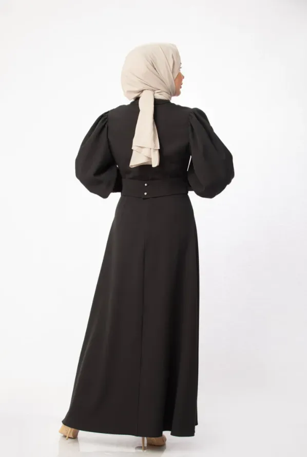Billow Sleeved Dress - Black